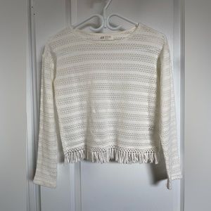 Girls H&M White Patterned Wide Top